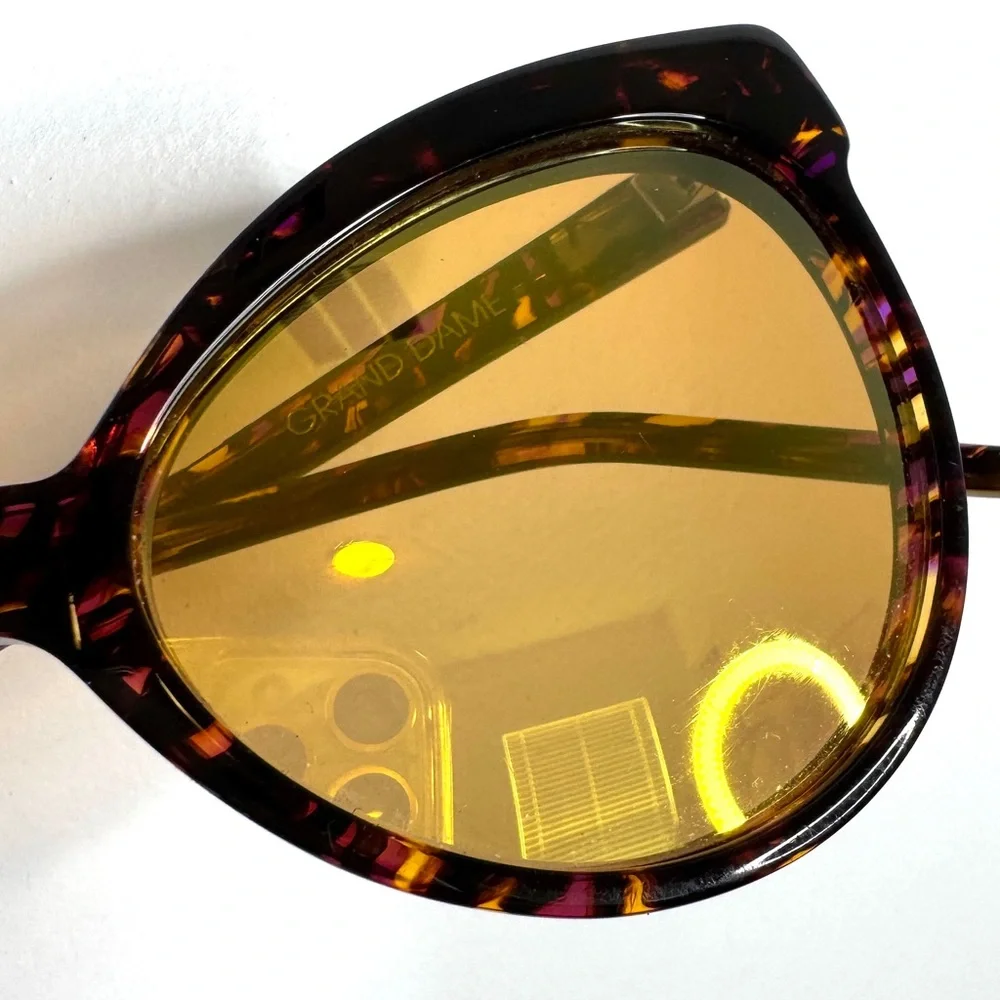 WILDFOX Grand Dame Sunglasses Tortoise Swirl Gold Mirror Lenses RARE